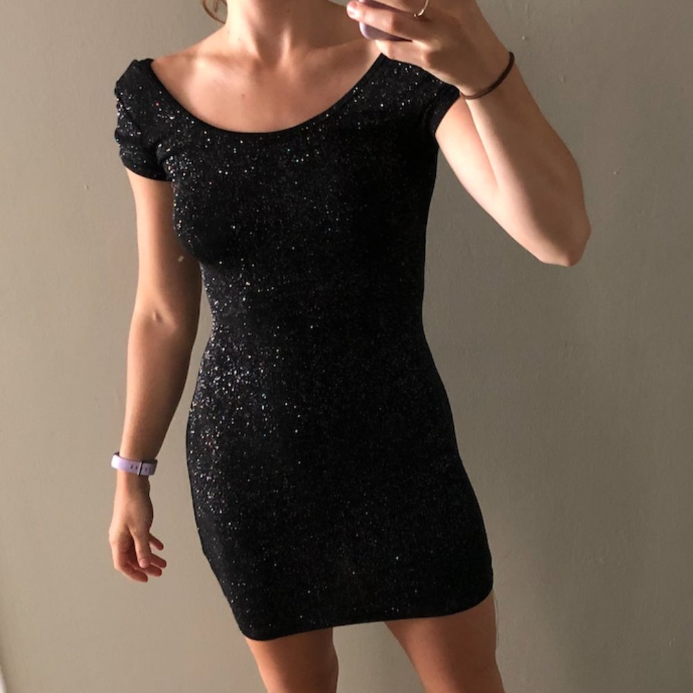 Sparkly Black Party Dress BodyCon